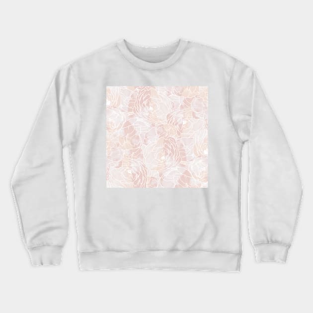 Carnation Outline Pattern in Pink Pastel Crewneck Sweatshirt by marknprints